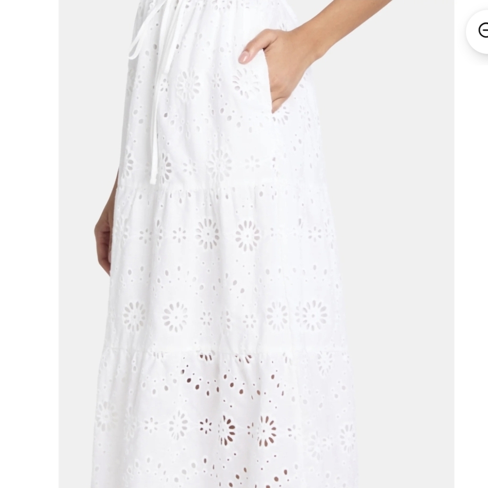 Elegant White Eyelet Halter Dress - Picture 6 of 8
